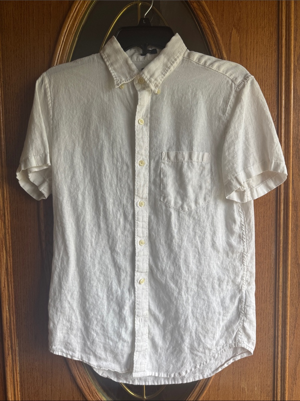 J. Crew White Short-Sleeve Button-Down Shirt